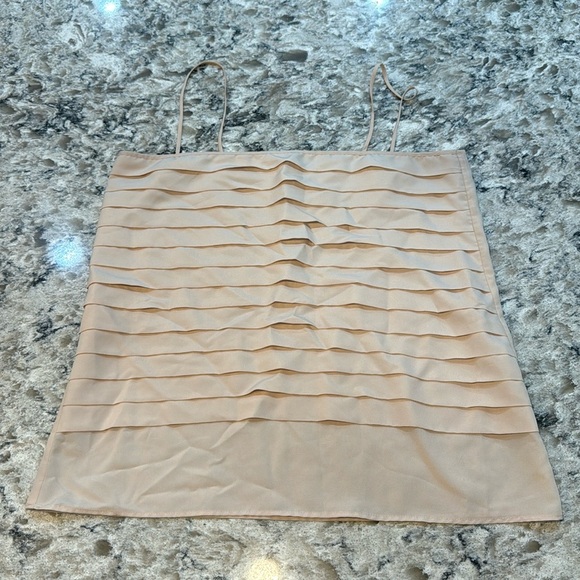 Ralph Lauren | Spaghetti Strap Cami Blouse Size L Cream Horizontal Layers - Picture 2 of 10